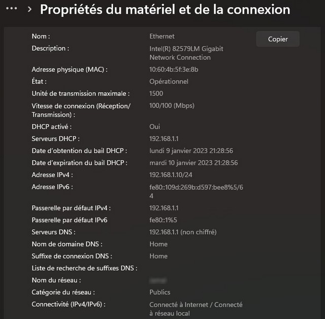 Trouver votre adresse IP Windows 11