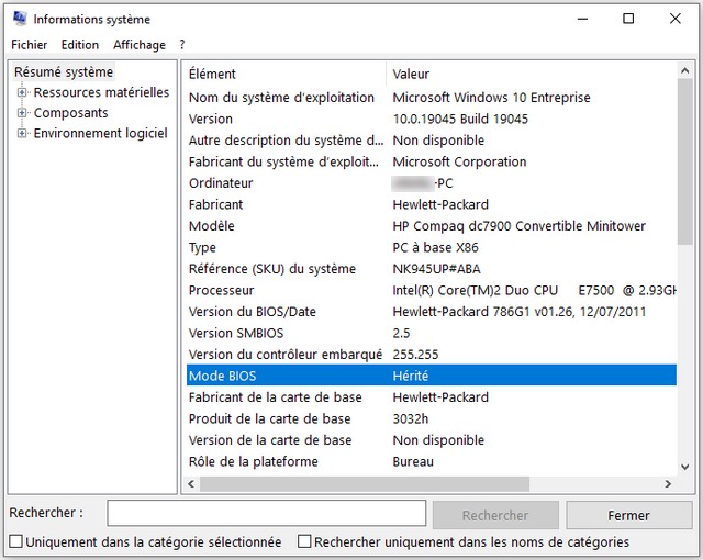 Vérifier si votre PC utilise un BIOS ou UEFI