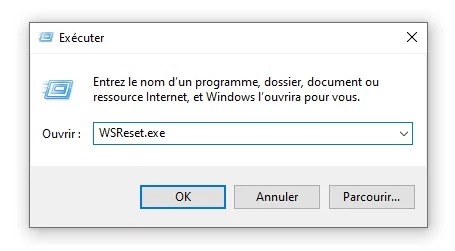 Vider le cache du Microsoft Store