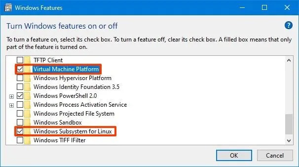 les fonctionnalités Windows