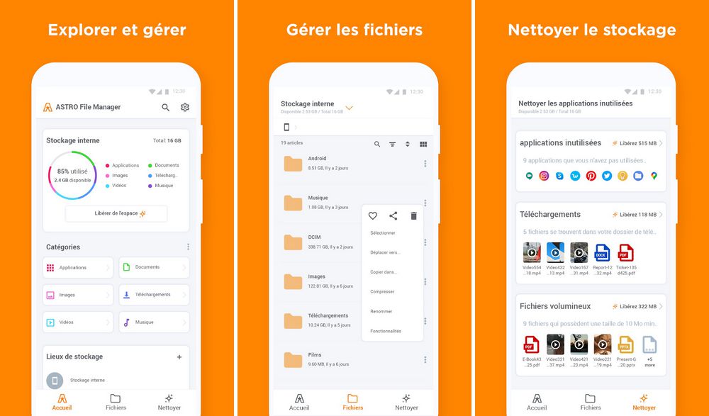 ASTRO Gestionnaire de fichiers