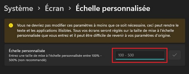 Changer la mise à l'échelle de Windows 11