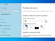 Changer la taille du pointeur de la souris sur Windows 10
