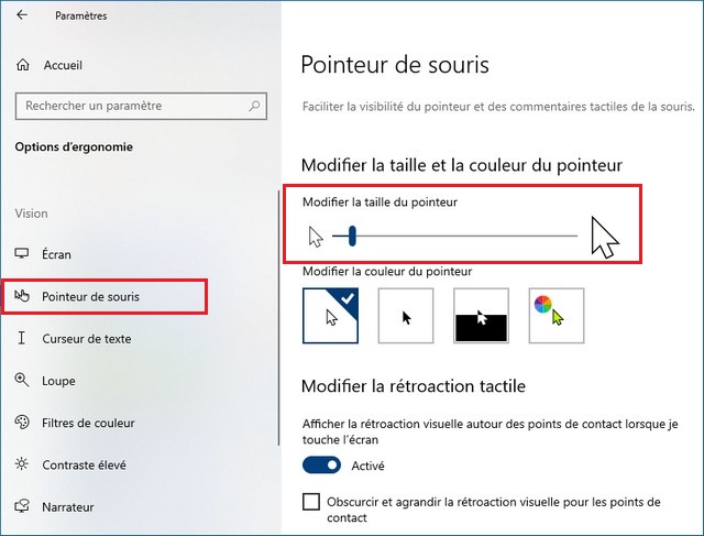 Change mouse pointer size
