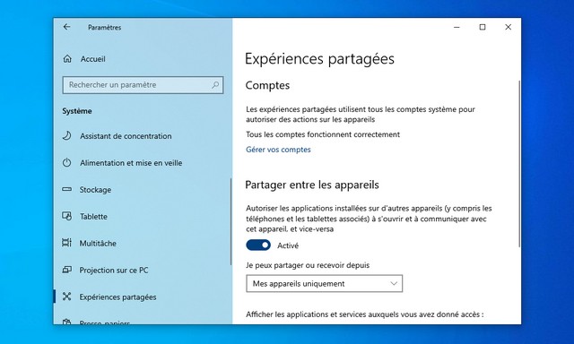 Comment activer le partage de proximité sous Windows 10