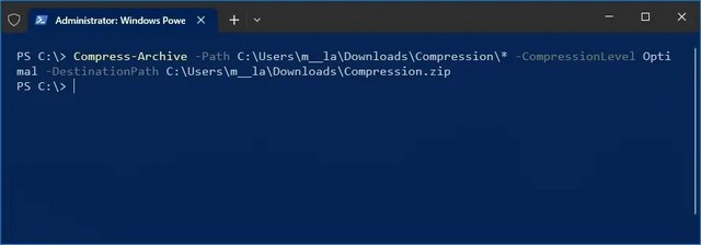 Compresser des fichiers avec PowerShell sous Windows 10