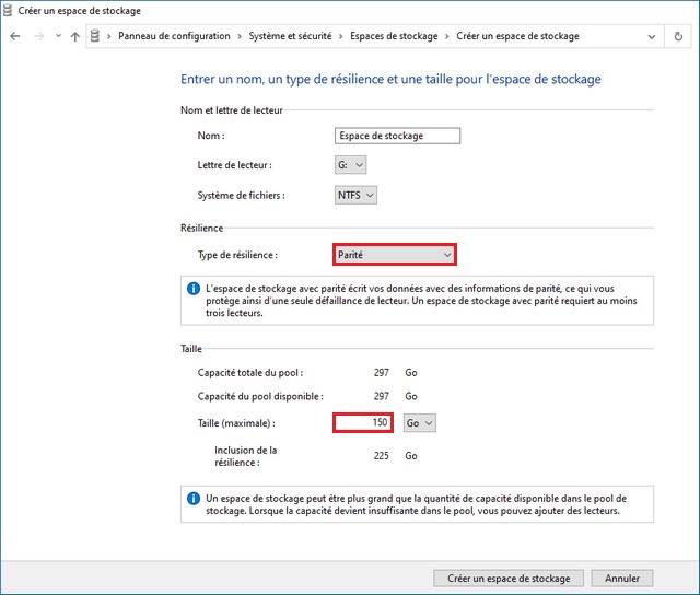 Create and configure a RAID 5 on Windows 10