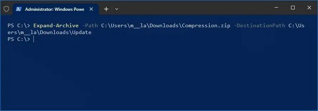 Décompresser les fichiers avec les commandes PowerShell