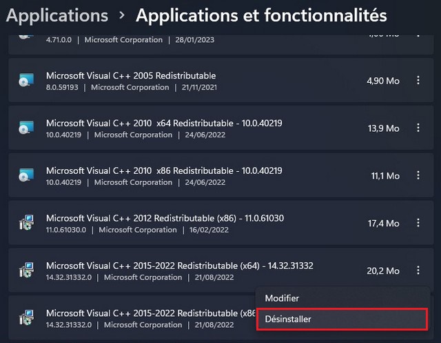 Désinstaller les pilotes de Windows 11