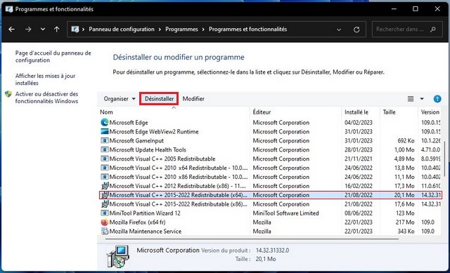 Désinstaller les pilotes sur Windows 11