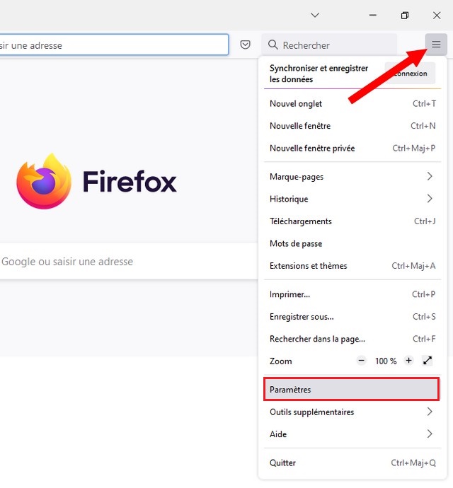 Paramètres Firefox