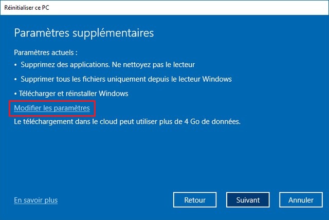 Réinitialiser PC Windows 11