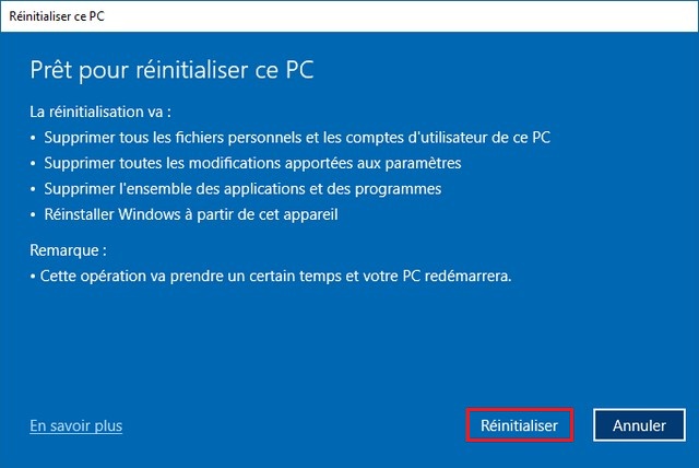 Réinitialiser Windows 11 et effacer vos fichiers
