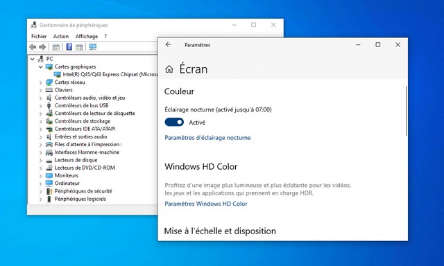 Résoudre le problème de éclairage nocturne sur Windows 10