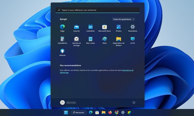 Supprimer les recommandations du menu Démarrer de Windows 11