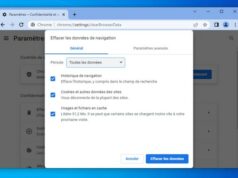 Vider le cache et supprimer les cookies sur Google Chrome