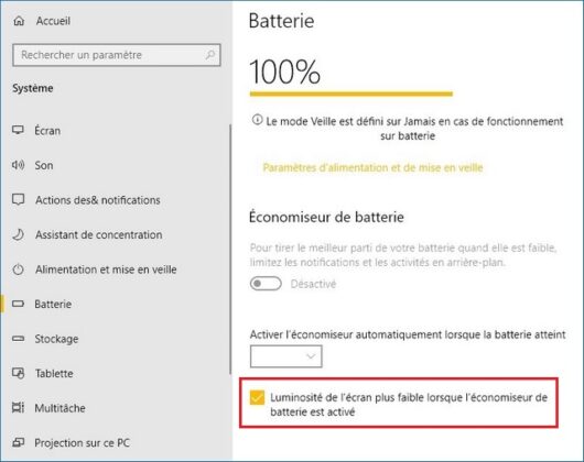 Régler la luminosité de l'écran de Windows 10 - Info24Android