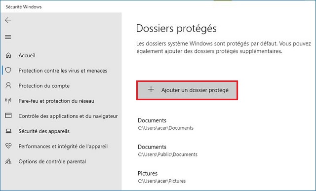 Activer la protection Anti-Ransomware de Windows 10