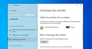 Comment effacer l'historique des activités dans Windows 10