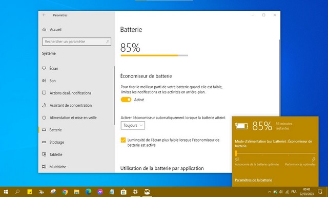 Comment utiliser l'économiseur de batterie sur Windows 10