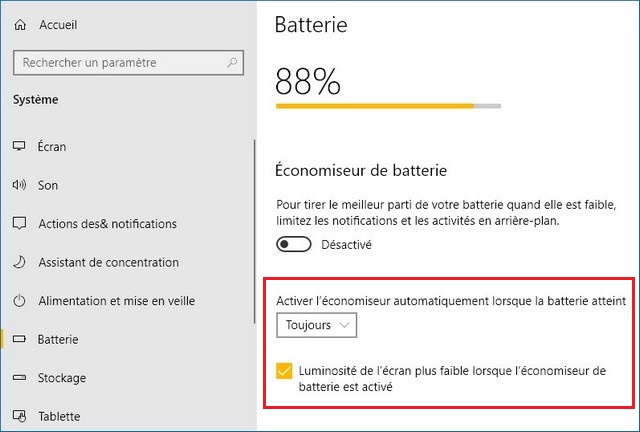 Comment utiliser l'économiseur de batterie