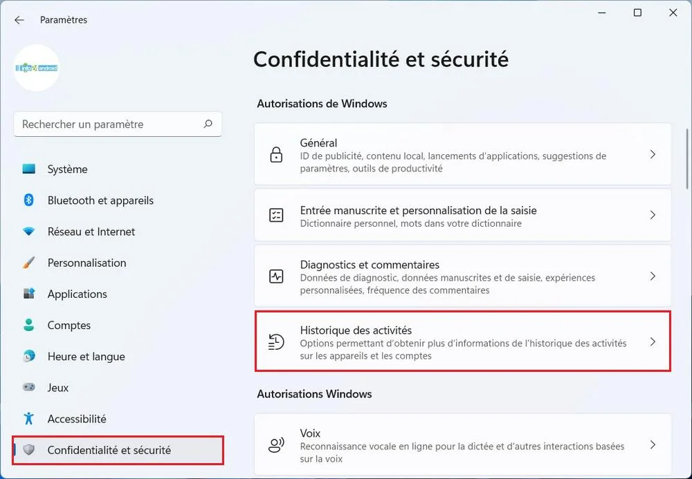 Confidentialité et sécurité