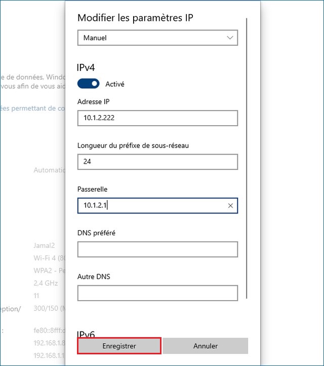 Configurer une adresse IP statique sur Windows 10