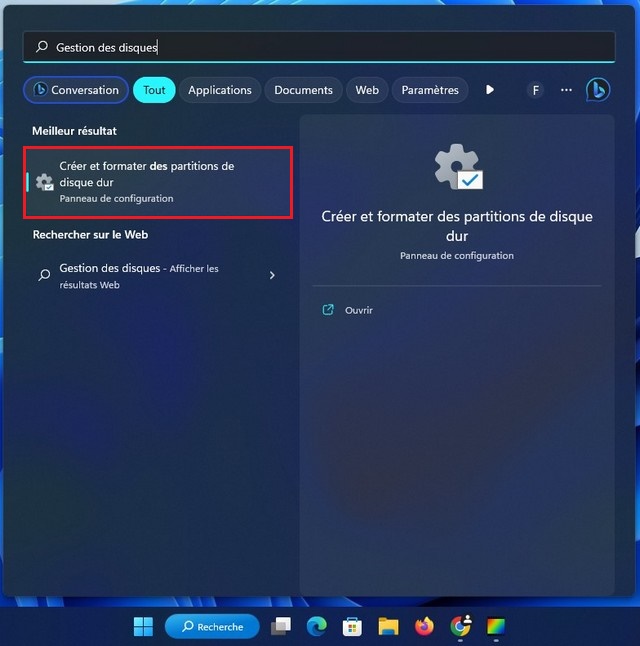 Créer et formater des partitions de disque dur