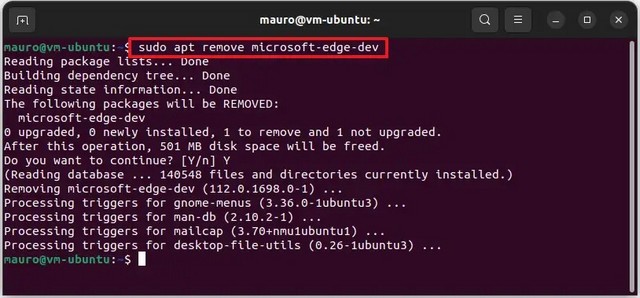 Désinstaller Microsoft Edge Insider sous Linux