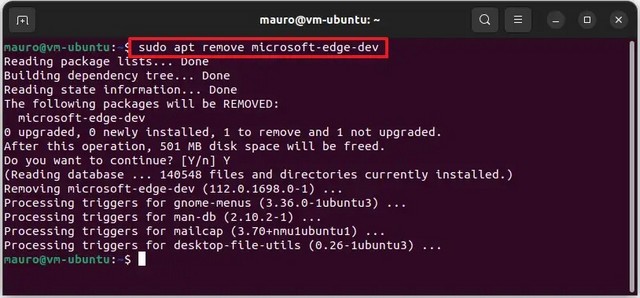 Désinstaller Microsoft Edge Insider sous Linux