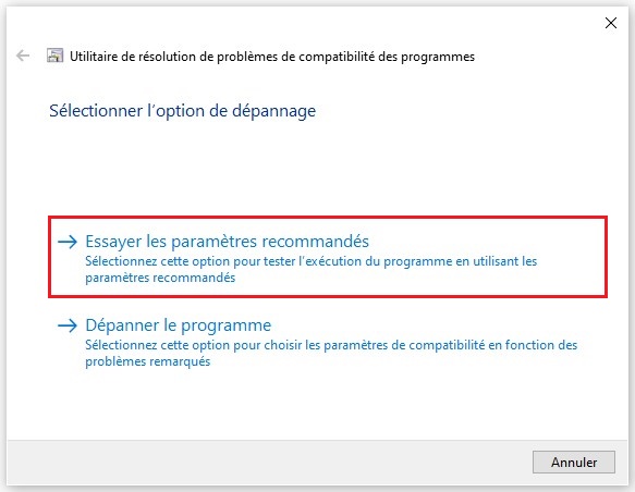 Try recommended settings