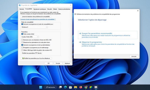 Exécuter un ancien programme sur Windows 11