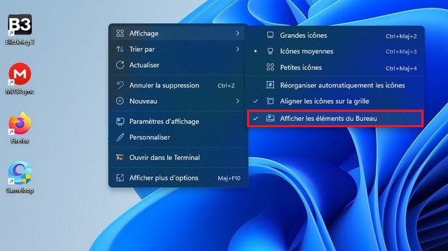 Hide all desktop icons in Windows