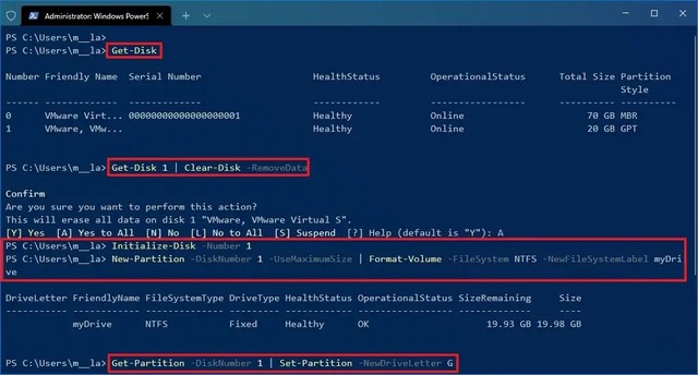 formater le disque dur avec PowerShell