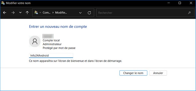 Changer votre nom d'utilisateur
