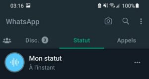 Comment mettre une note vocale en statut WhatsApp