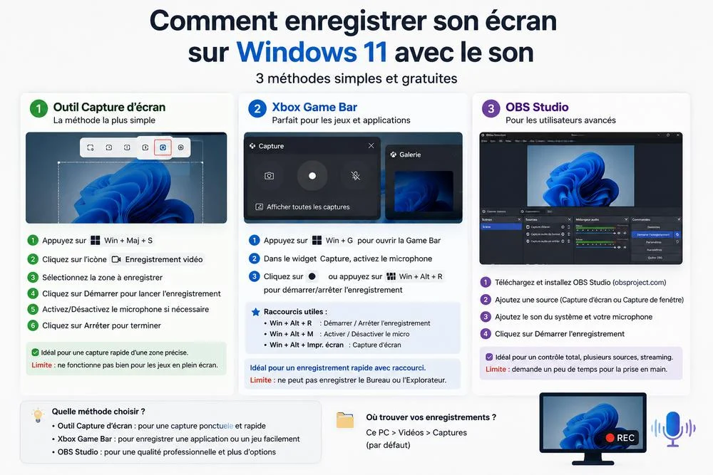 Enregistrer son écran sur Windows 11