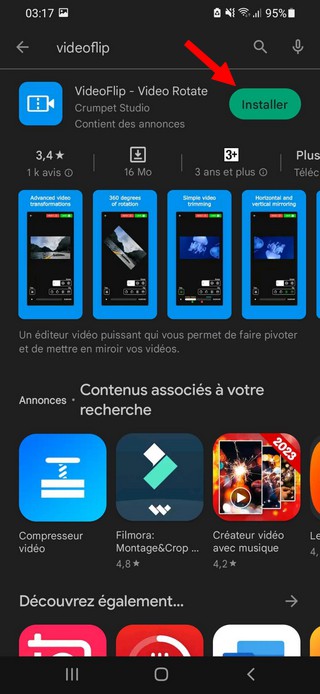 Installer l'application VideoFlip