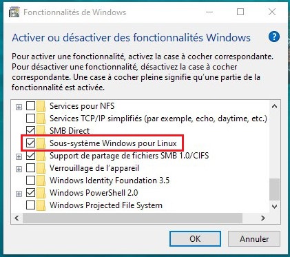 Installer le sous-système Windows pour Linux