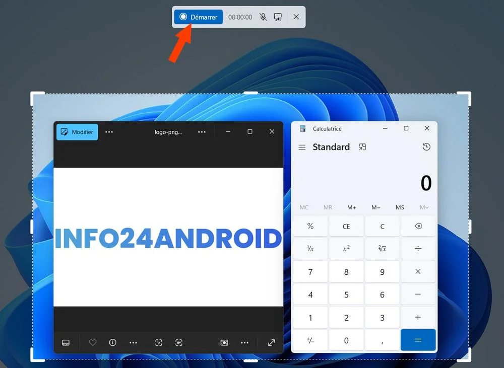lancer l'enregistrement l'écran Windows 11