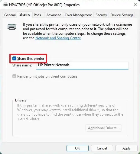 partager une imprimante sous Windows 11
