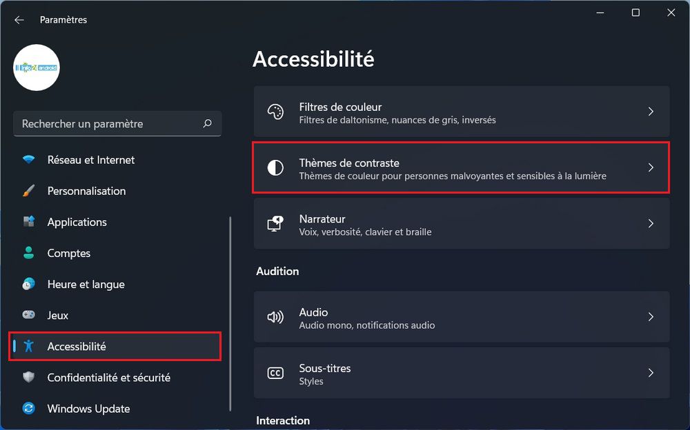 Accessibilité Windows 11