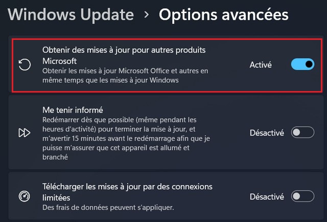 Activer les mises à jour automatiques WSL