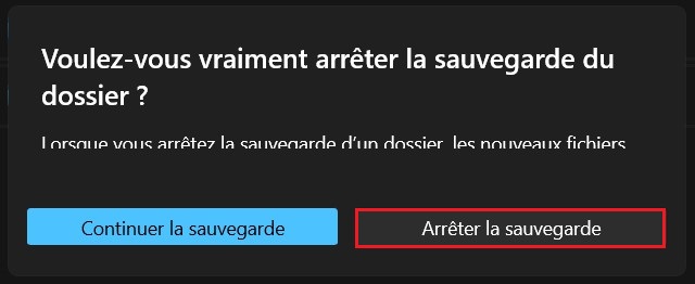 Arrêter la sauvegarde de fichiers sur OneDrive