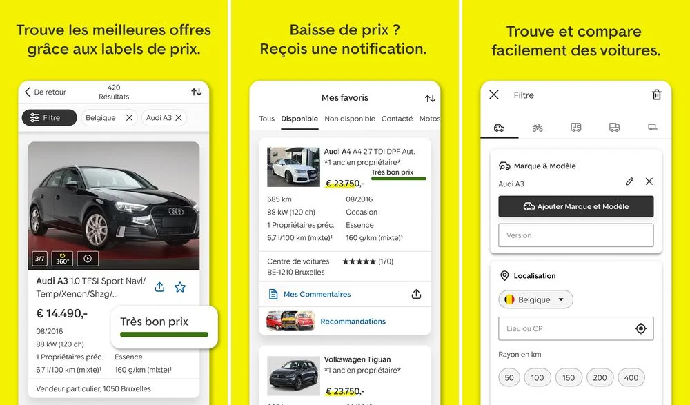 AutoScout24 - meilleure application d'achat de voitures