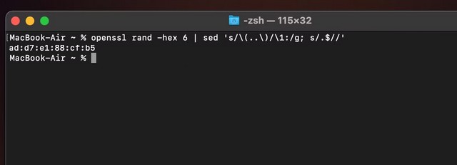 Change your MAC address in macOS