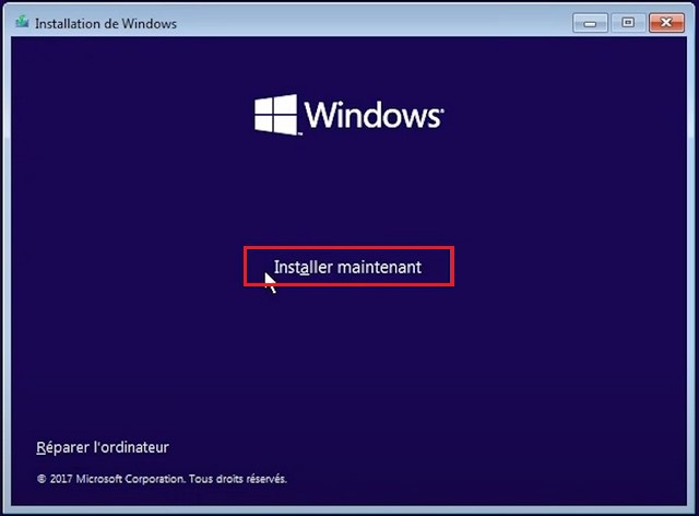 Cliquez sur Installer maintenant