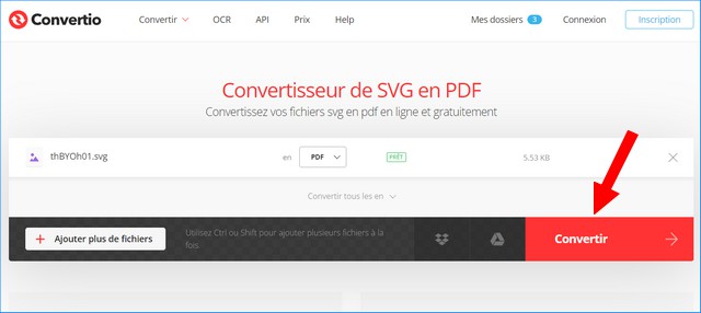 Cliquez sur le bouton Convertir