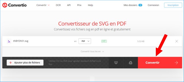 Cliquez sur le bouton Convertir