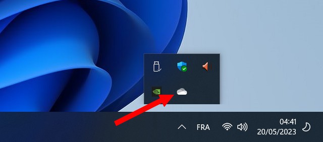Cliquez sur l'icône de OneDrive